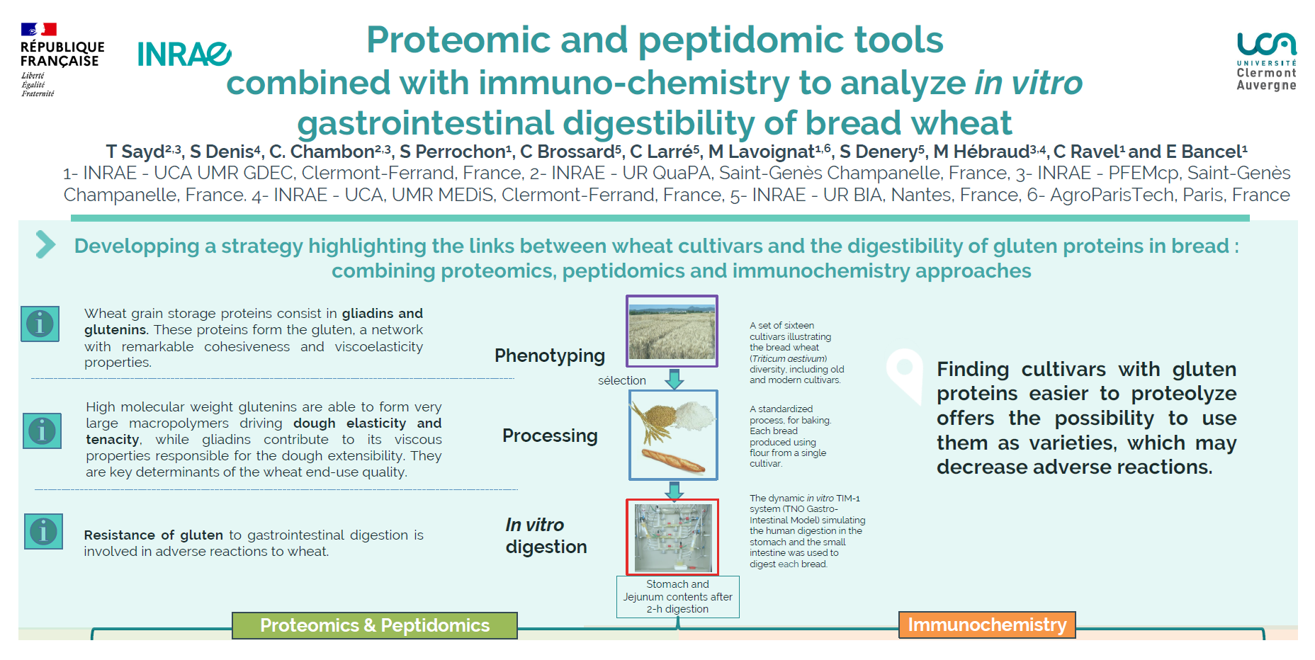 Outils protéomiques et peptidomiques pour analyser la digestibilité gastro-intestinale du blé panifiable in-vitro